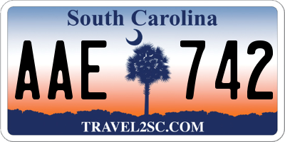 SC license plate AAE742