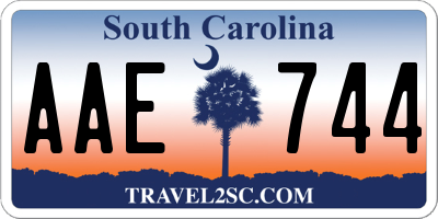 SC license plate AAE744