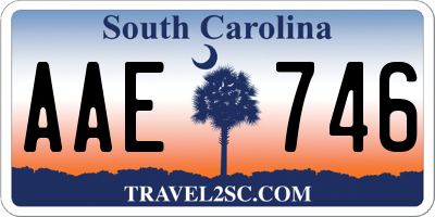 SC license plate AAE746