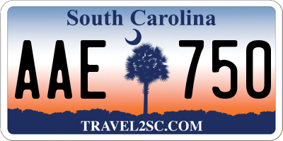 SC license plate AAE750