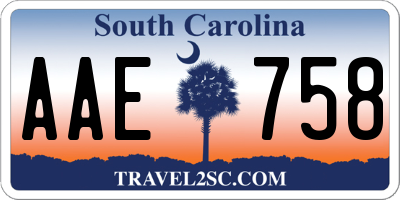 SC license plate AAE758