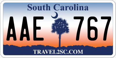 SC license plate AAE767