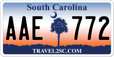 SC license plate AAE772