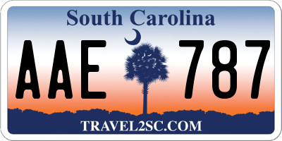 SC license plate AAE787