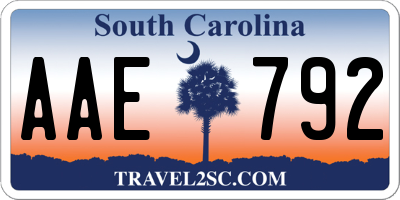 SC license plate AAE792