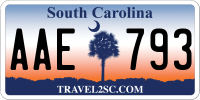 SC license plate AAE793