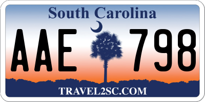 SC license plate AAE798