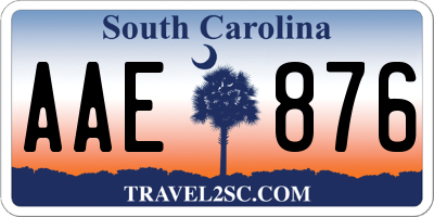 SC license plate AAE876