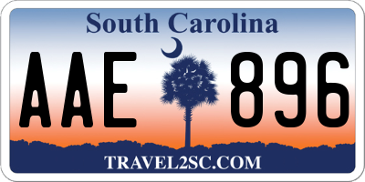 SC license plate AAE896