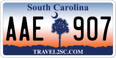 SC license plate AAE907