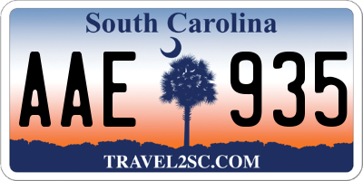 SC license plate AAE935