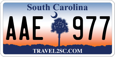SC license plate AAE977