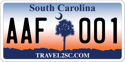 SC license plate AAF001