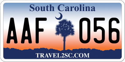 SC license plate AAF056