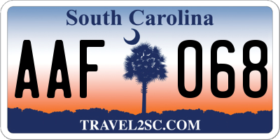 SC license plate AAF068