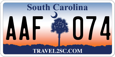 SC license plate AAF074