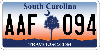 SC license plate AAF094
