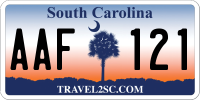SC license plate AAF121