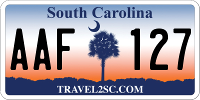 SC license plate AAF127