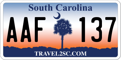 SC license plate AAF137