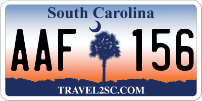 SC license plate AAF156