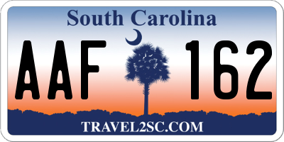 SC license plate AAF162