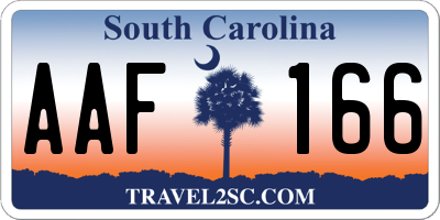SC license plate AAF166
