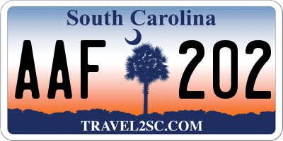 SC license plate AAF202