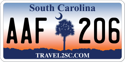 SC license plate AAF206