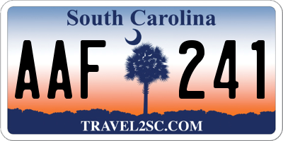SC license plate AAF241