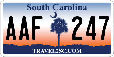 SC license plate AAF247