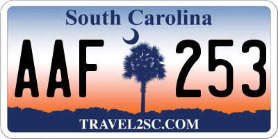 SC license plate AAF253