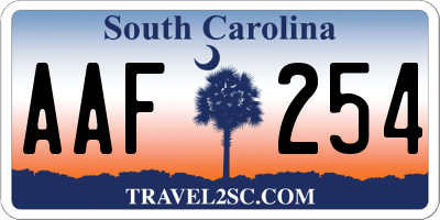 SC license plate AAF254