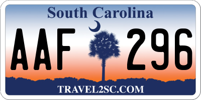 SC license plate AAF296