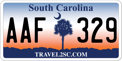 SC license plate AAF329