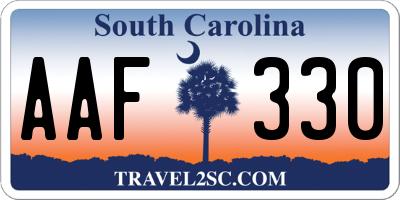 SC license plate AAF330