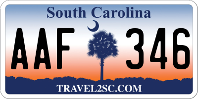 SC license plate AAF346