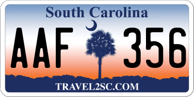 SC license plate AAF356
