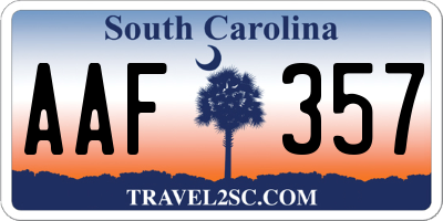SC license plate AAF357