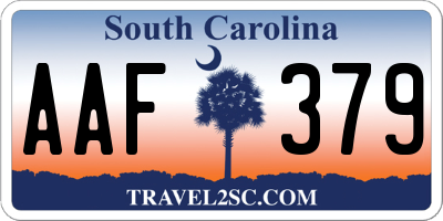 SC license plate AAF379