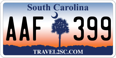 SC license plate AAF399
