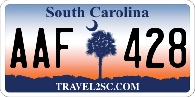 SC license plate AAF428