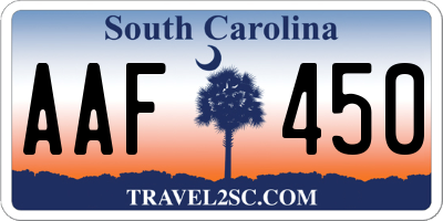 SC license plate AAF450