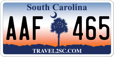 SC license plate AAF465