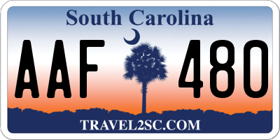 SC license plate AAF480