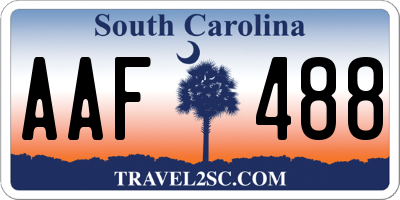 SC license plate AAF488