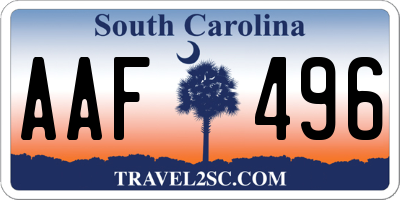 SC license plate AAF496