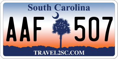 SC license plate AAF507