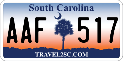 SC license plate AAF517