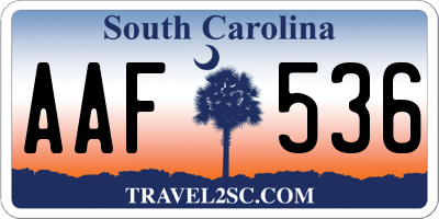 SC license plate AAF536